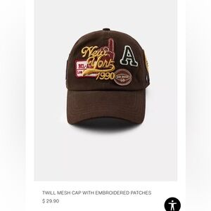 Brown Embroidered Cap